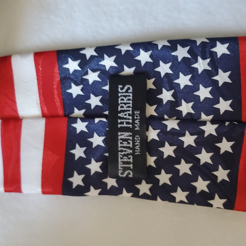 Steven Harris American Flag Patriotic Necktie Red White Blue Stars Stripes
